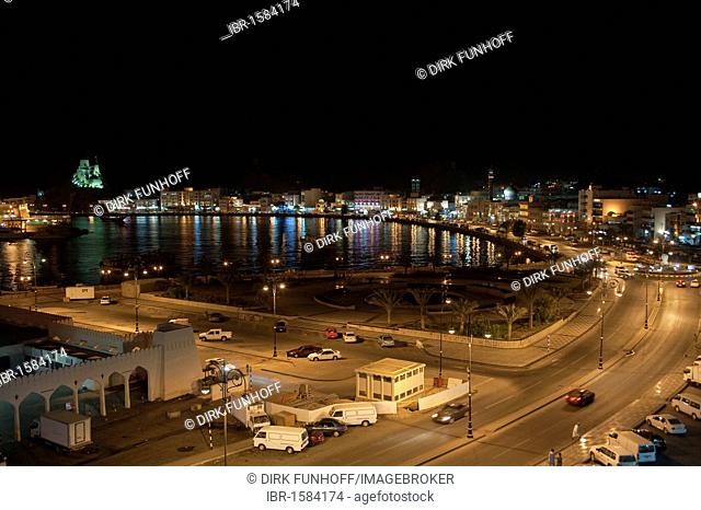 Port and Corniche in the evening, Muttrah, Oman, Middle East