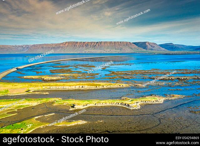 Aerial view on Icelandic landscape from air. Famous place. Travel - image