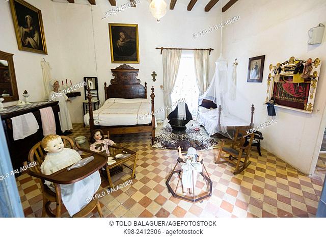 dormitorio, Sa granja, casa museo, municipio de Esporlas, Majorca, Balearic Islands, Spain