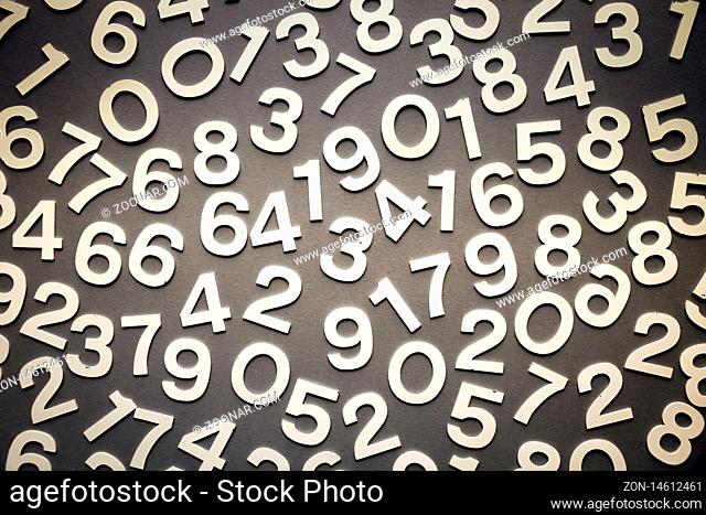 Mathematics background made with solid numbers on a blackboard