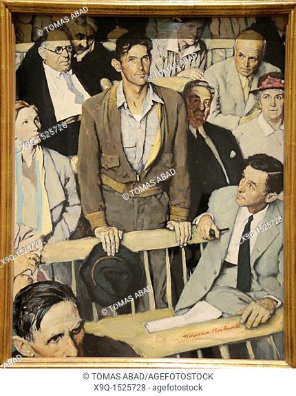 Town Meeting, 1943, by Norman Rockwell American, Oil on composition board, 21 1/4 x 17 1/4in, 54 x 43 8cm, Metropolitan Museum of Art, Modern Art Galleries