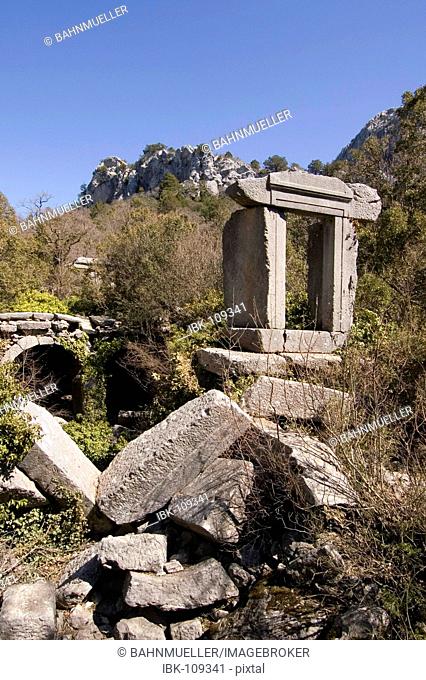 Termessos National Park near Antalya Turkey ancient city Termessos excavations at the gymnasium