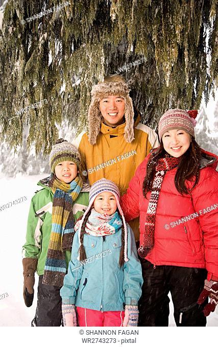 Family in the snow