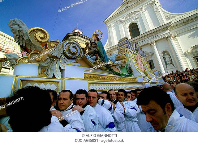 Procession of the Madonna Immacolata, Mary Immaculate, in Torre del Greco, Napoli, Campania, Italy