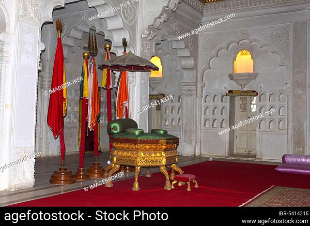 Throne Room, Mehrangarh Fort, Jodhpur, Rajasthan, India, Asia