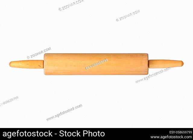 Rolling pin isolated on a white background with clipping path