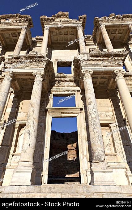 The Library of Celsus is an ancient building in Ephesus, Izmir, Turkey, Asia