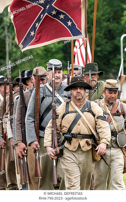Confederate soldiers at the Thunder on the Roanoke Civil War reenactment in Plymouth, North Carolina, United States of America, North America