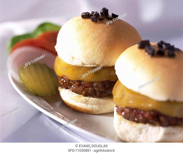 Two Sliders with Truffles on Buns