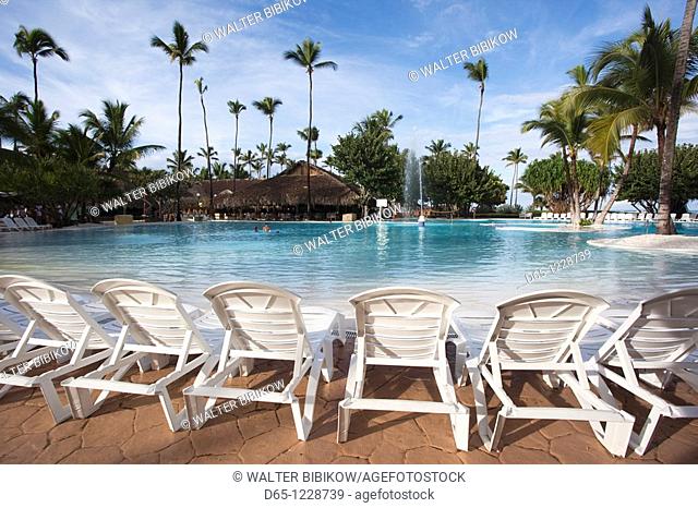 Dominican Republic, Punta Cana Region, Bavaro, Iberostar Bavaro Hotel, swimming pool view