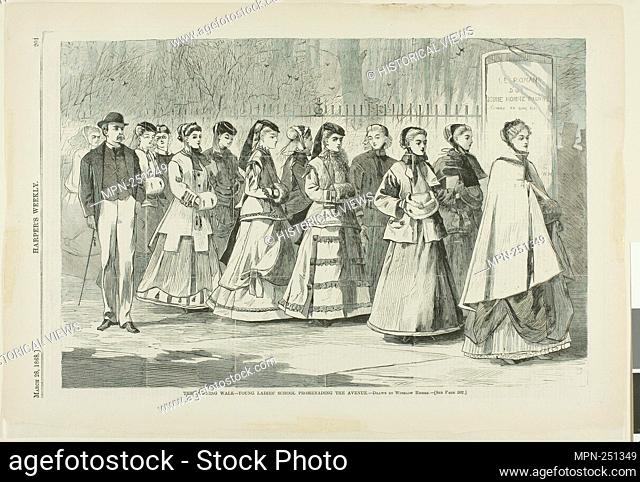 The Morning Walk—Young Ladies' School Promenading the Avenue - published March 28, 1868 - Winslow Homer (American, 1836-1910) published by Harper's Weekly...