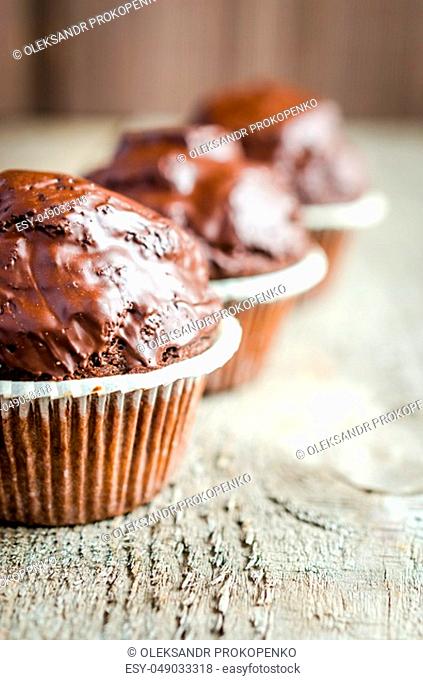 Chocolate muffins and coffee