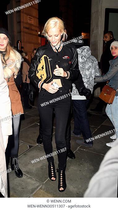 Celebs including Kate Moss, Professor Green and Poppy Delevingne are seen leaving Coach Fashion Designer flagship store in London
