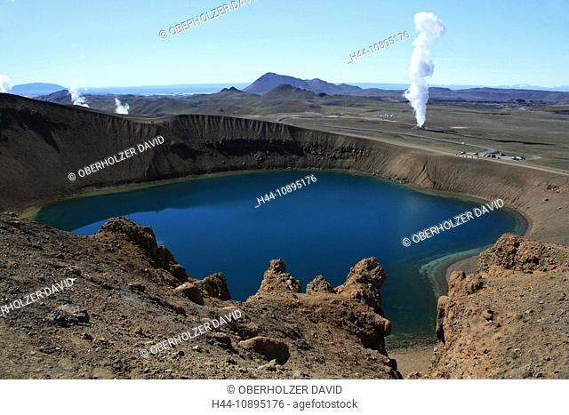 Iceland, volcano island, Europe, nature, scenery, landscape, Krafla, Myvatn, crater lake, volcano, Stora Viti, active, volcano, zone, geothermal area, energy