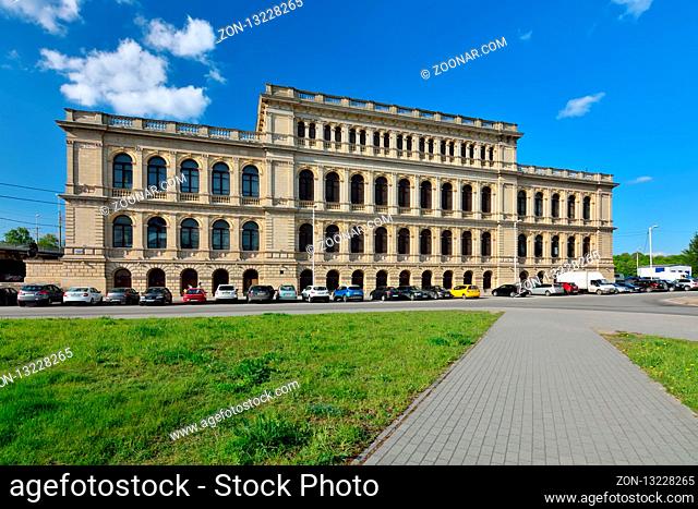 Kaliningrad, Russia - may 13, 2017: building of the former Koenigsberg exchange, tourist attraction of the city, architectural monument