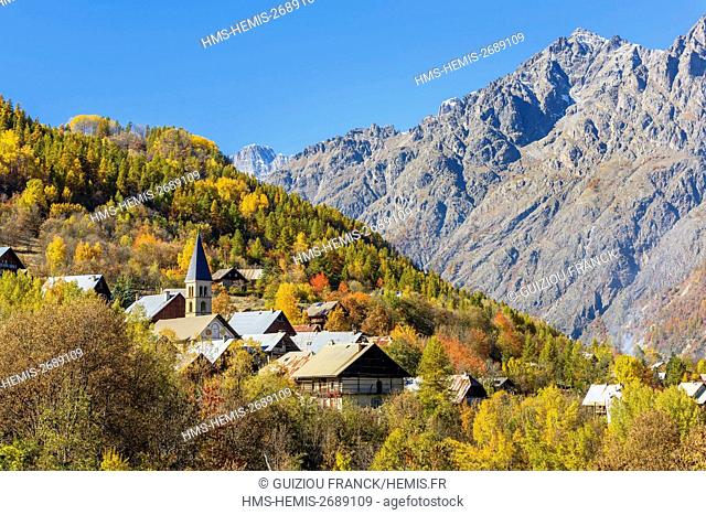 France, Hautes Alpes, Brianconnais region, Vallouise valley, Puy Saint Vincent, Sainte Marthe church