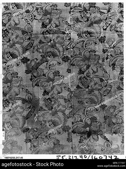 Piece. Date: ca. 1720; Culture: Italian; Medium: Silk and metal thread; Dimensions: L. 61 x W. 37 inches (154.9 x 94.0 cm); Classification: Textiles-Woven