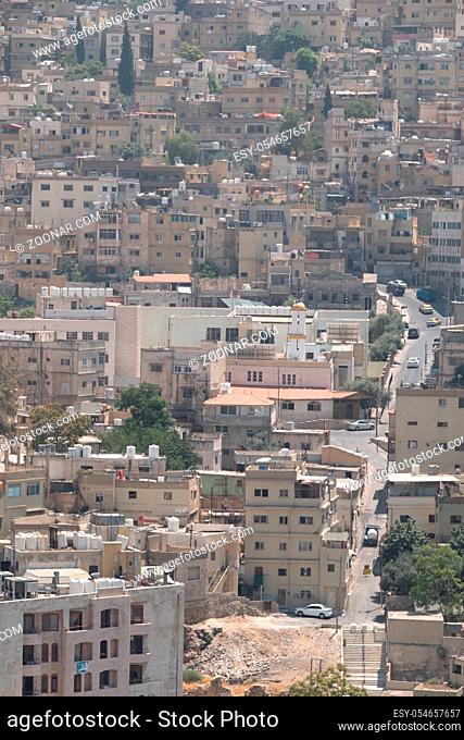 Panorama of Amman from citadel , Jordan