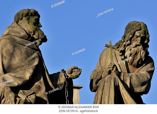 Saint statues on Charles Bridge