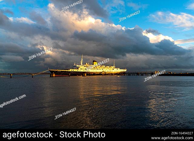 Lisbon, Portugal - 15 December 2020: the iconic Portuguese cruise ship