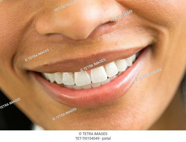Close-up of woman's perfect teeth