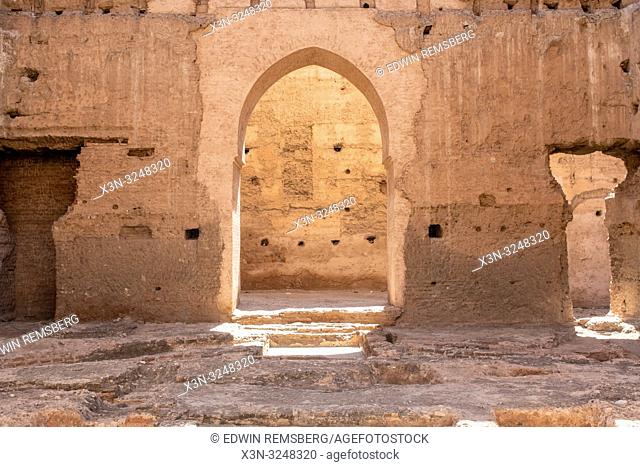Ruins of living space of El Badi Palace, ' The Incomparable Palace, ' Marrekech, Morocco