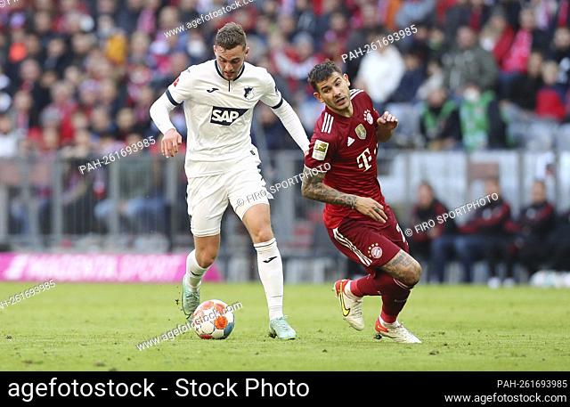 firo: Soccer: Soccer: 23.10.2021 1st Bundesliga, season 2021/2022 9th matchday FC Bayern Mvºnchen Muenchen - TSG 1899 Hoffenheim FCB Lucas Hernv ° ndez