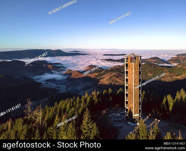 Sea of fog, Buchkopfturm, Black Forest, Baden-Wuerttemberg, Germany, Europe