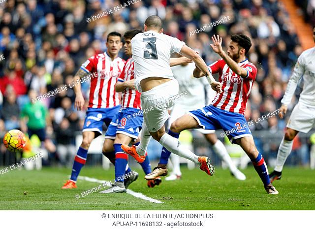 2016 La Liga Football Real Madrid v Sporting Gijon Jan 17th. 17.01.2016. Madrid, Spain. Kepler Laveran Lima Ferreira (3) Real Madrid during the La Liga match...
