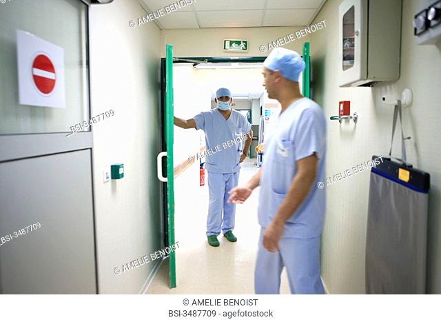 Photo essay at the Diaconesses hospital, Paris, France. Pole Pelvic floor, department of urology. Treatment of benign prostatic hypertrophy by Green light laser