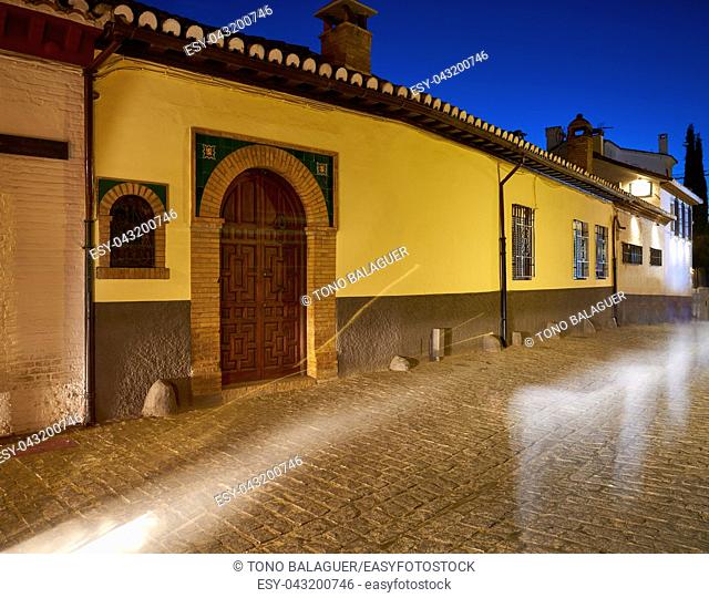 Albaicin of Granada arabic old district at sunset of Andalusia muslim Spain