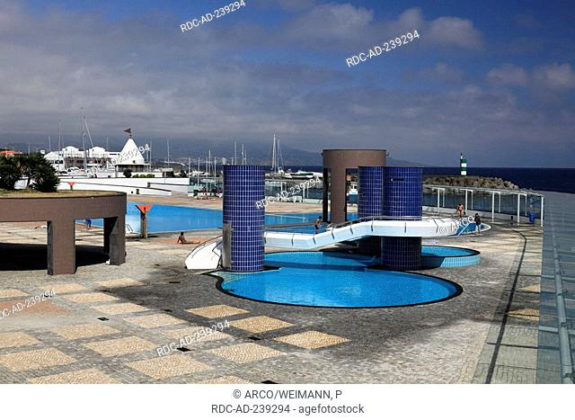 Pubic spa at harbour, Ponta Delgada, Isle Sao Miguel, Azores, Portugal