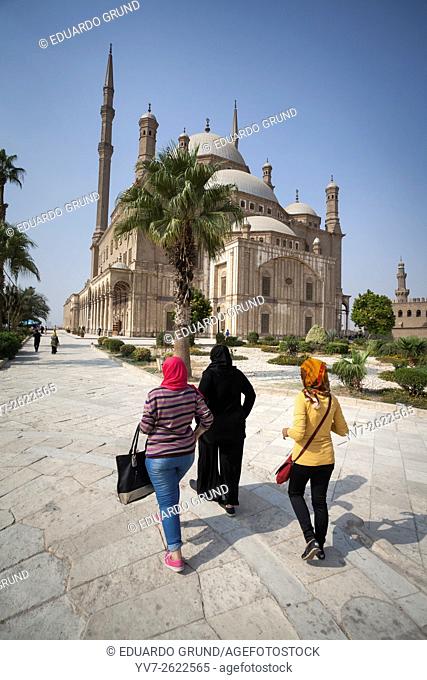 Around the Mosque of Mohamed Ali. Classic Turkish style, crowns the Citadel of Saladin. . Cairo, Egypt