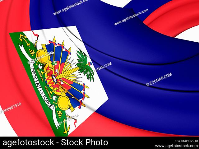 3D Flag of the Haiti. 3D Illustration
