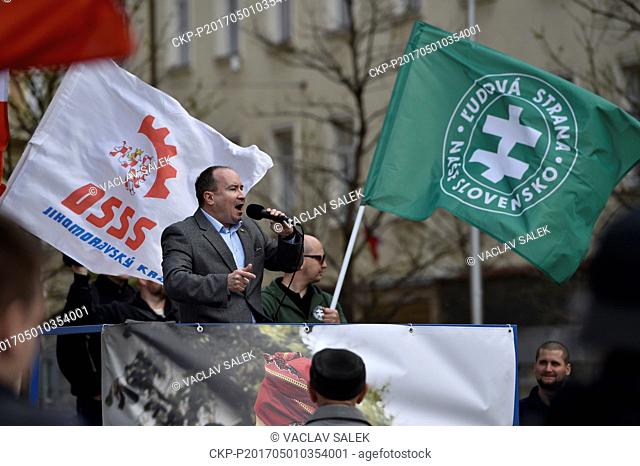Ultra-right supporters clashed with their opponents or anti-fascists during a May Day rally in the centre of Brno, the second largest Czech town, Czech Republic