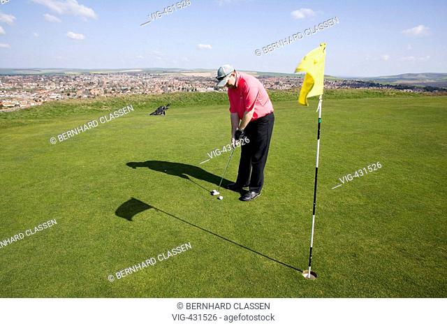 English man playing golf. - Seaford, England, 07/04/2007