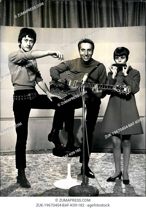Apr. 04, 1967 - New Singing Couple For T.V.: The Famous Teenage Singer Mireille Mathieu, A Juvenile Version Of Edith Piaf