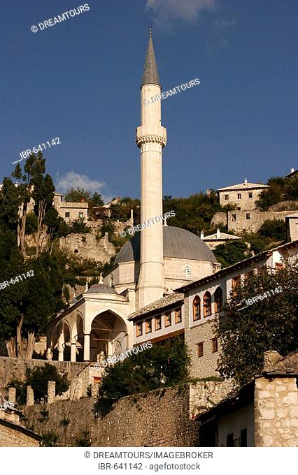 Mosque in the village of Pocitelj, Bosnia and Herzegovina, Balkans, Europe