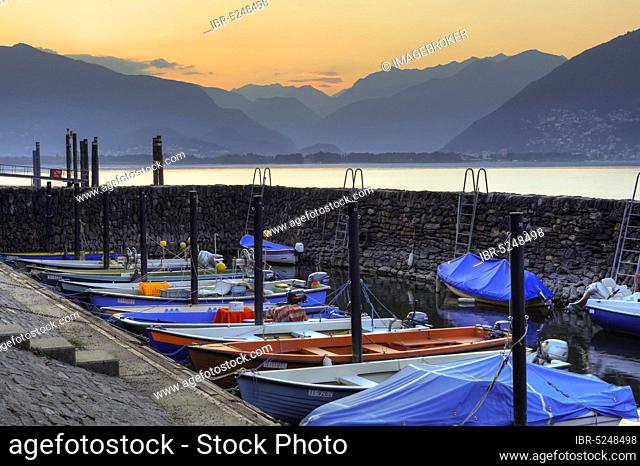 Port of Vira, Gambarogno, Ticino, Switzerland, Europe