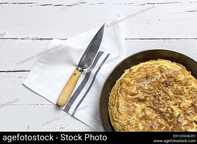 Delicious potato omelet Typical Spanish