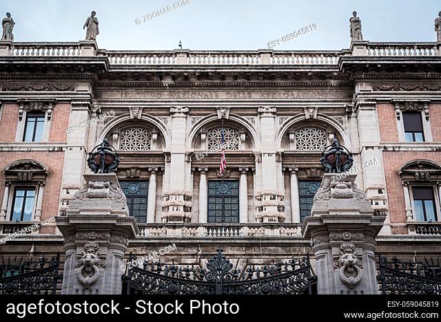 Facade of the American Embassy in Rome Italy from the outside