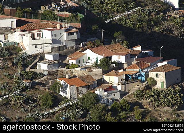Village of El Juncal (El Juncal de Abajo). The Nublo Rural Park. Tejeda. Gran Canaria. Canary Island. Spain