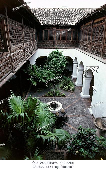 Inner courtyard of the painter Diego Velazquez's house (1465-1524), Santiago de Cuba, Cuba
