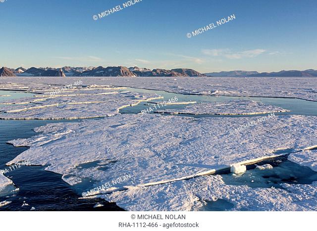First year sea ice in Kong Oscar Fjord, Northeast Greenland, Polar Regions