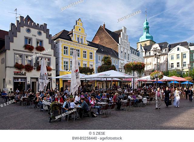 old city with market place with church St Peter, Germany, North Rhine-Westphalia, Ruhr Area, Recklinghausen