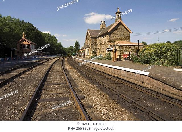Railway tracks, Highley station, Severn Valley Heritage Preserved Steam Railway, Shropshire, England, United Kingdom, Europe