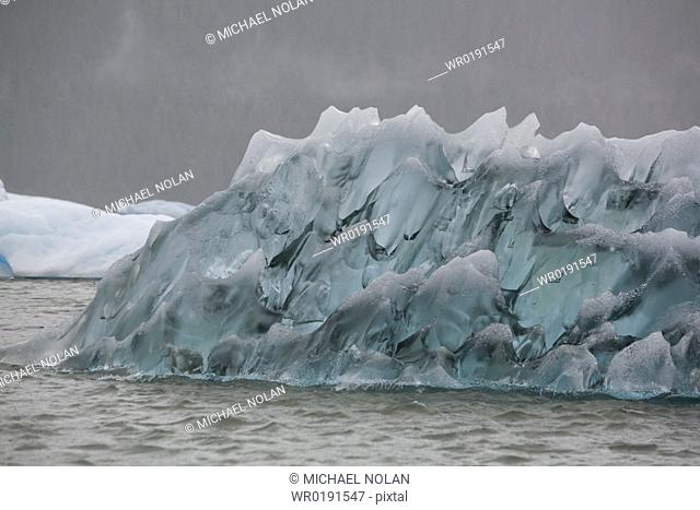 Interesting pattern on an iceberg calved from the LeConte Glacier just outside Petersburg, Southeast Alaska, USA Pacific Ocean