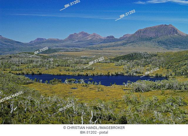 Lake Windermere on Overland Track in Cradle Mountain Lake St Clair Nationalpark Tasmania Australia