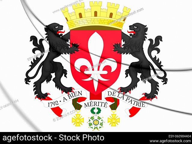 3D Lille coat of arms, France. 3D Illustration