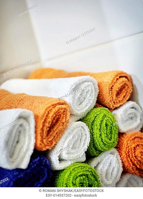 close-up basket of pure towels